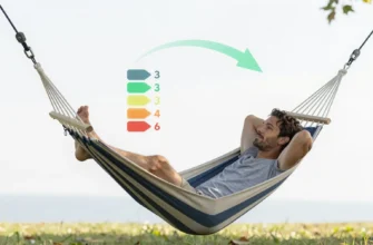 A bright outdoor scene showing two heavy-duty hammocks side by side. The left hammock is equipped with an automatic pulley mechanism, while the right hammock has a simple manual setup. Both hammocks hold the same relaxed adult figure, and subtle visual cues such as glowing efficiency meters or flowing arrows illustrate the performance difference without any text or symbols.